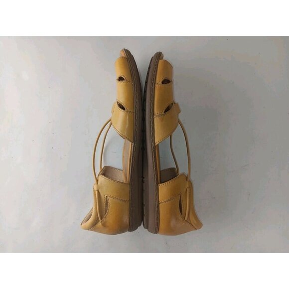 Earth Aloha Sandal Womens 9B Amber Yellow Open Slip On Casual Flats - Picture 6 of 10